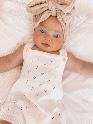 Pointelle Romper - White