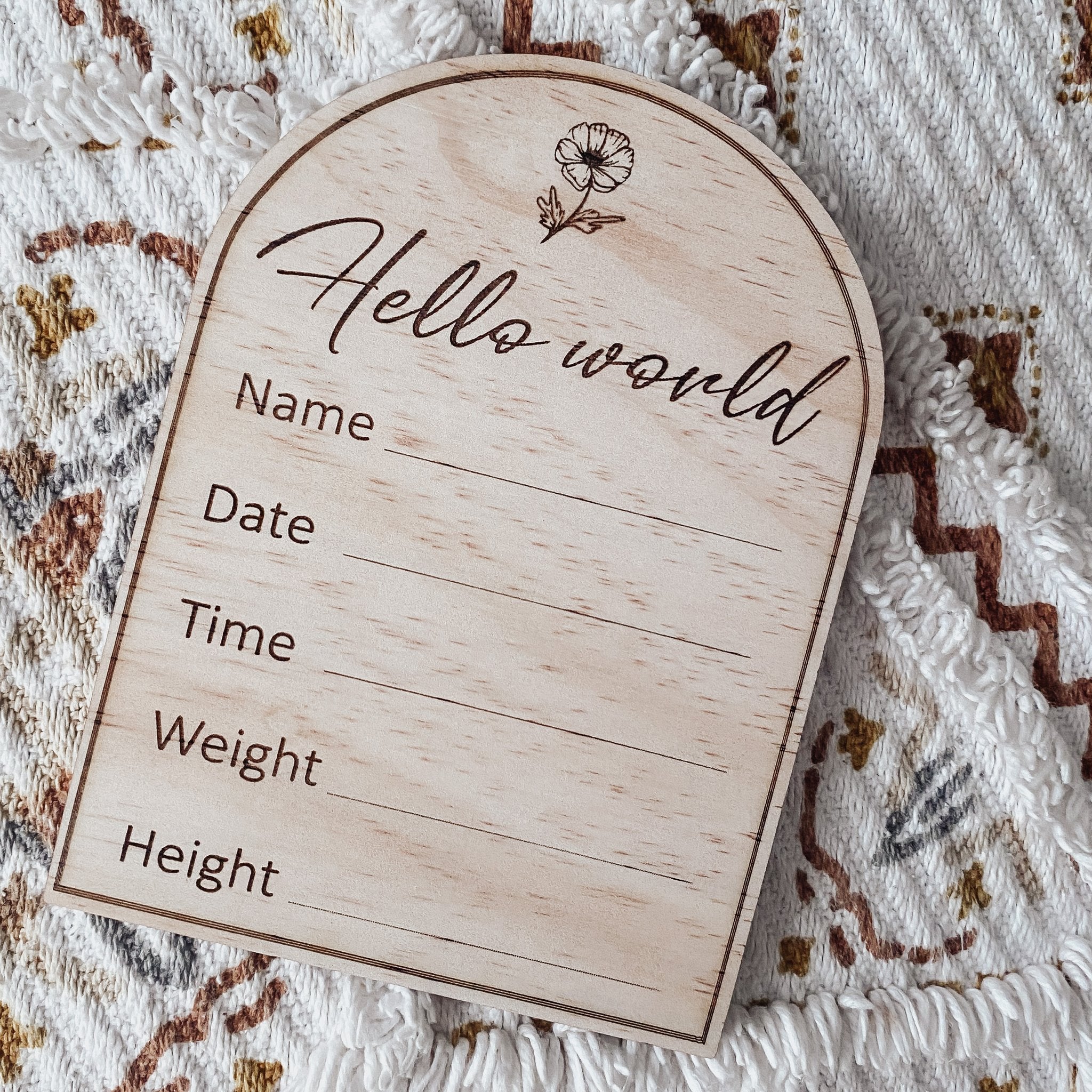 Birth Announcement Arched Disc - Flower