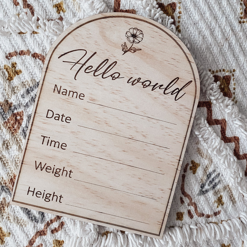 Birth Announcement Arched Disc - Flower