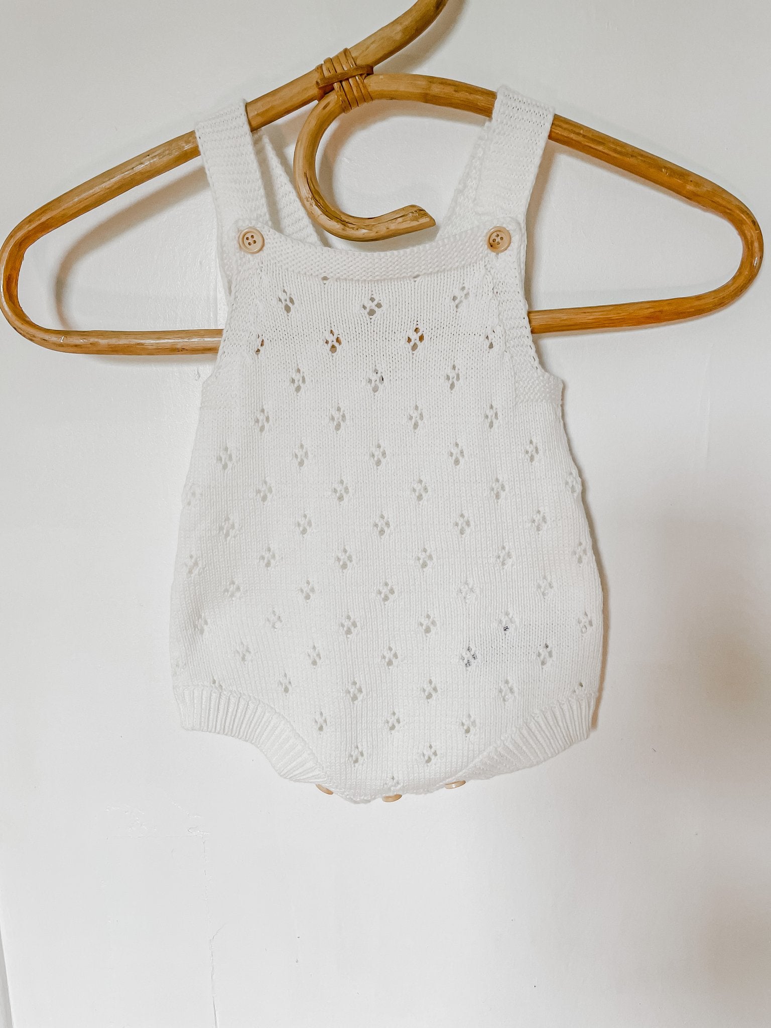 Pointelle Romper - White