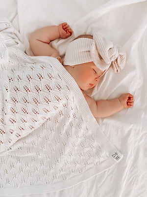 Vintage Knit Blanket - White