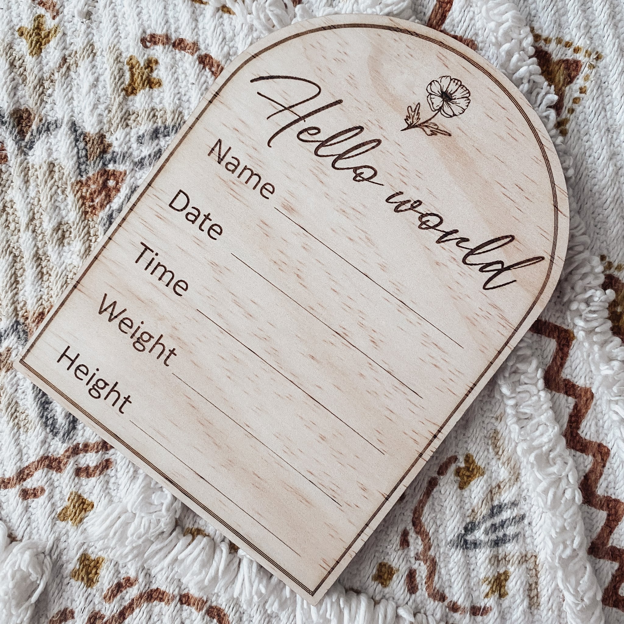 Birth Announcement Arched Disc - Flower