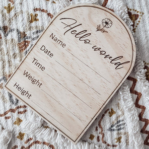 Birth Announcement Arched Disc - Flower
