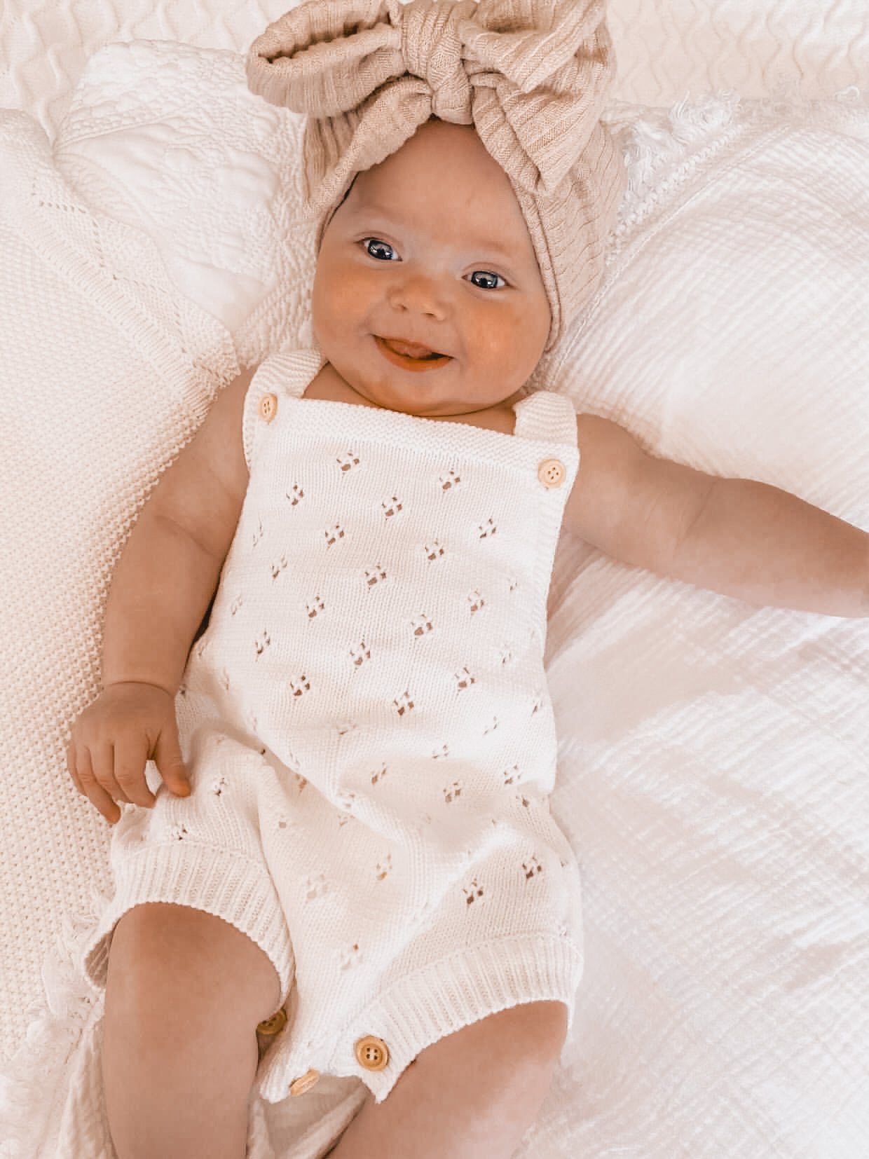 Pointelle Romper - White