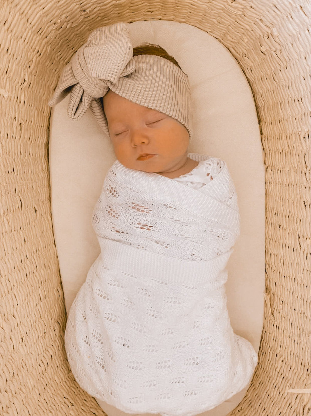 Vintage Knit Blanket - White