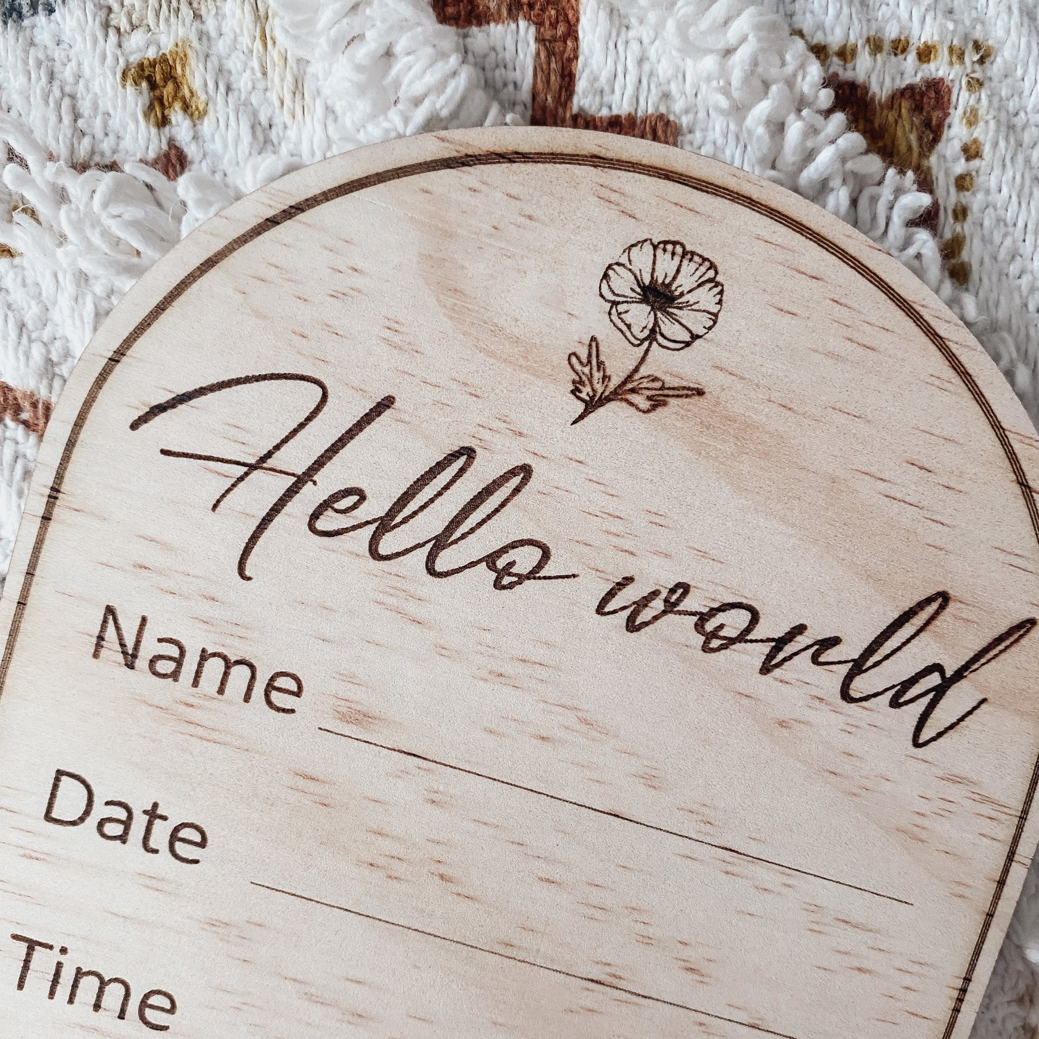Birth Announcement Arched Disc - Flower