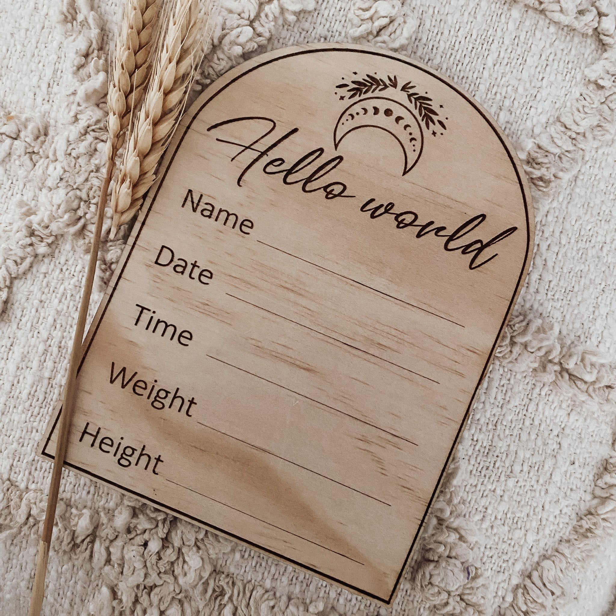 Birth Announcement Arched Disc - Moon