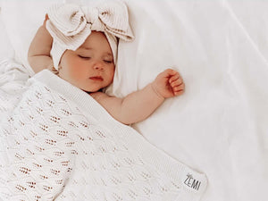 Vintage Knit Blanket - White