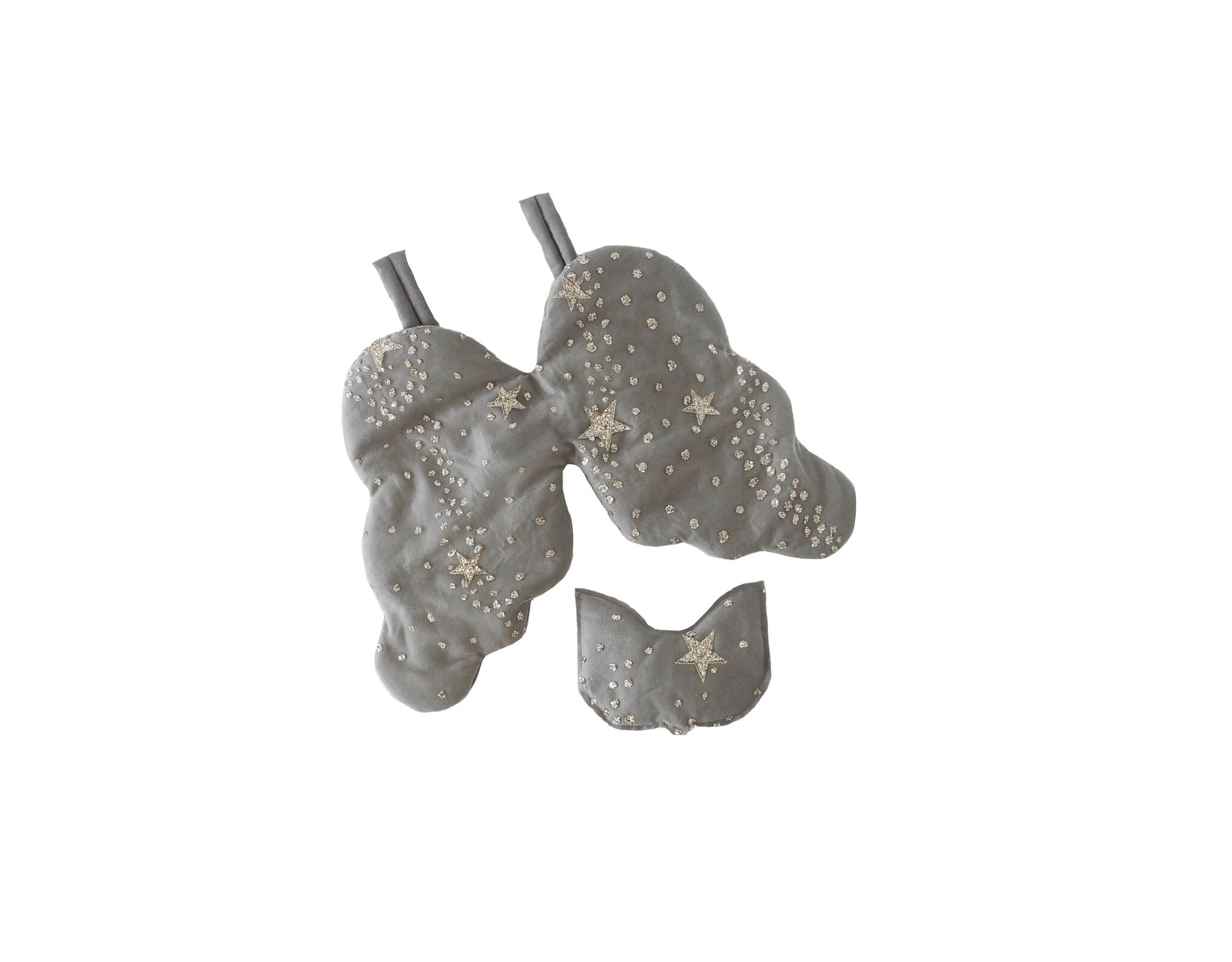 Glitter Stars Heirloom Angel Wing and Eye Mask Set - Elephant