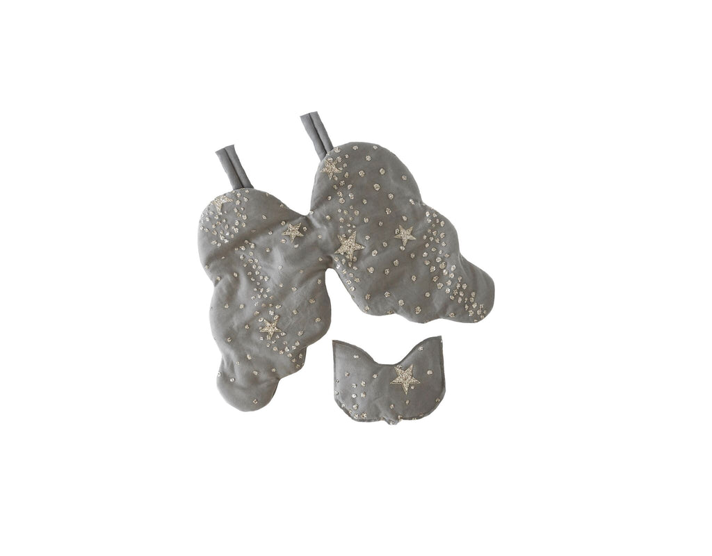 Glitter Stars Heirloom Angel Wing and Eye Mask Set - Elephant