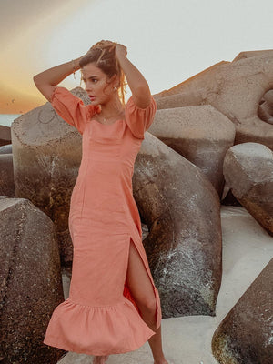 Monte Linen Dress - Latte
