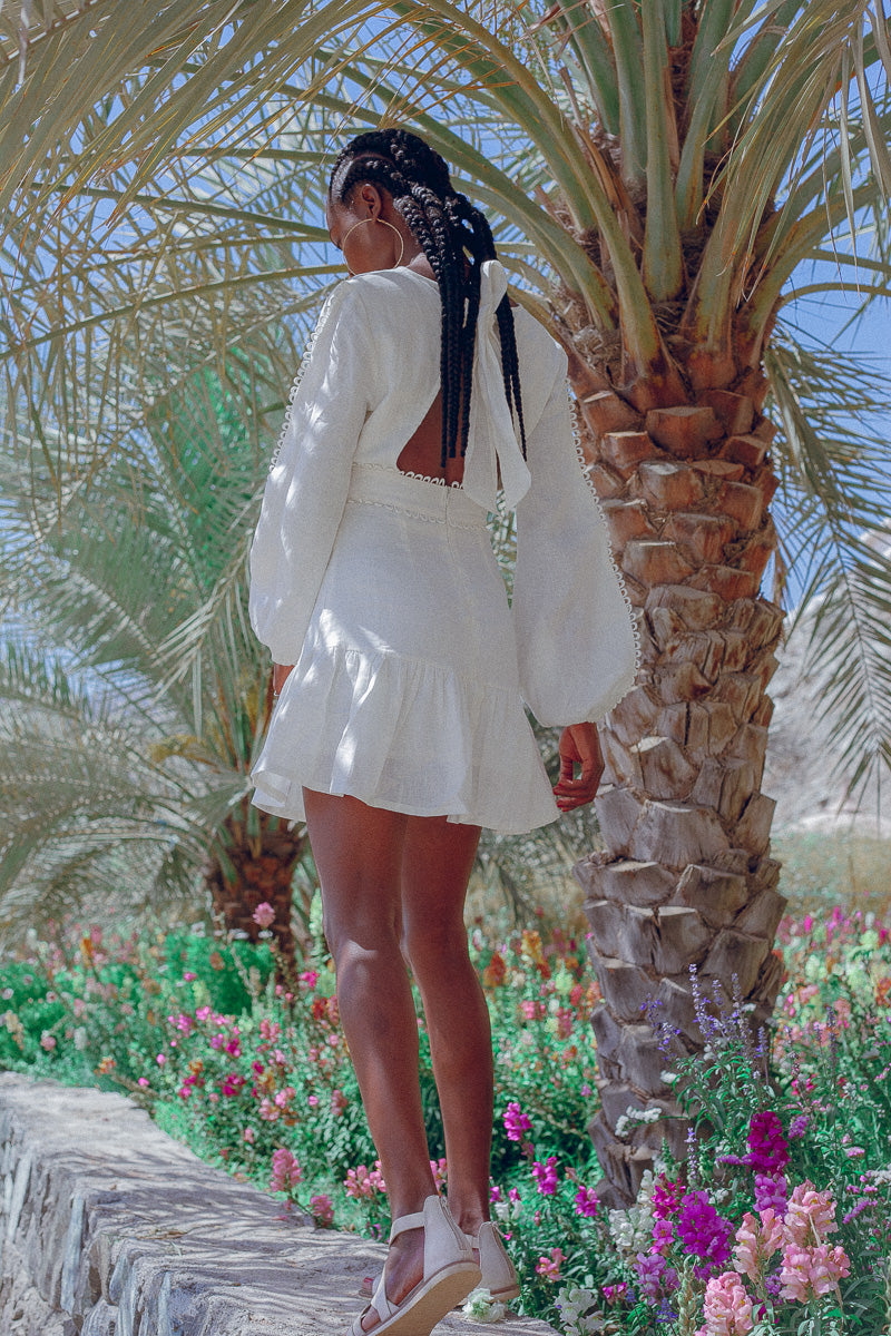 Monette Backless Dress - White