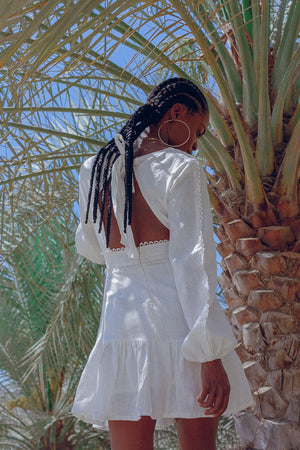 Monette Backless Dress - White