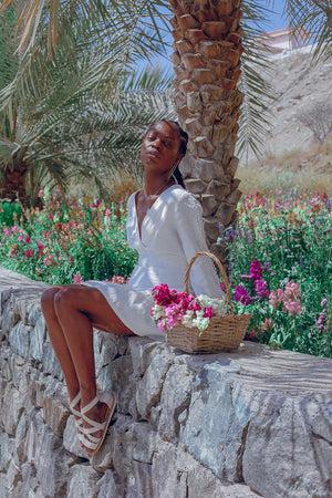 Monette Backless Dress - White