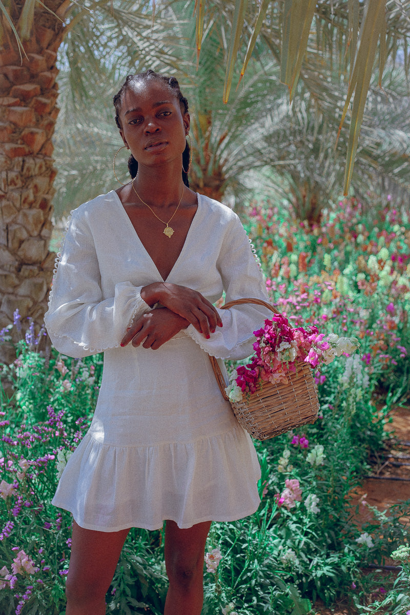 Monette Backless Dress - White