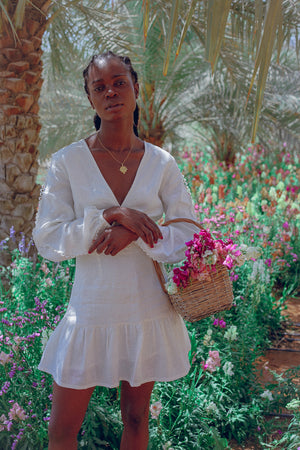 Monette Backless Dress - White