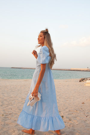 Monte Linen Dress - Pale Blue