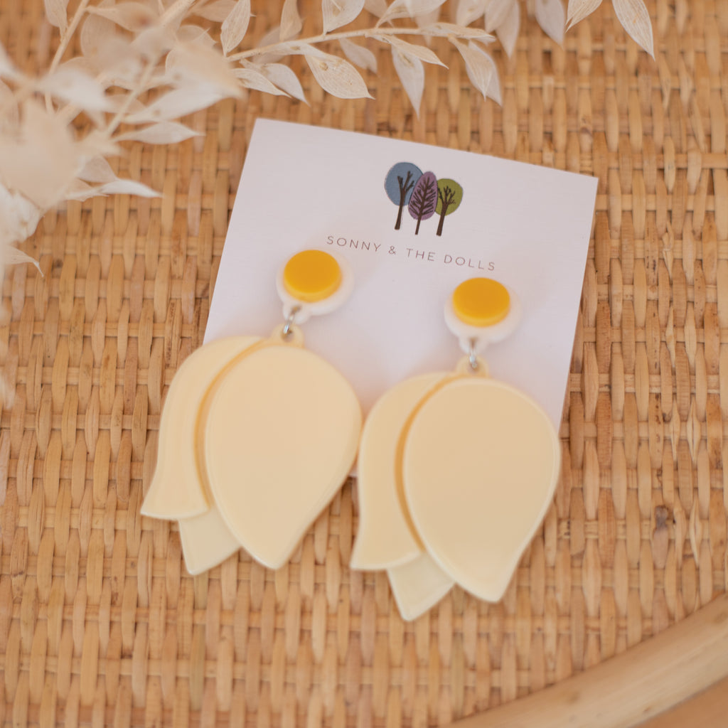 Statement Dangles - Cream
