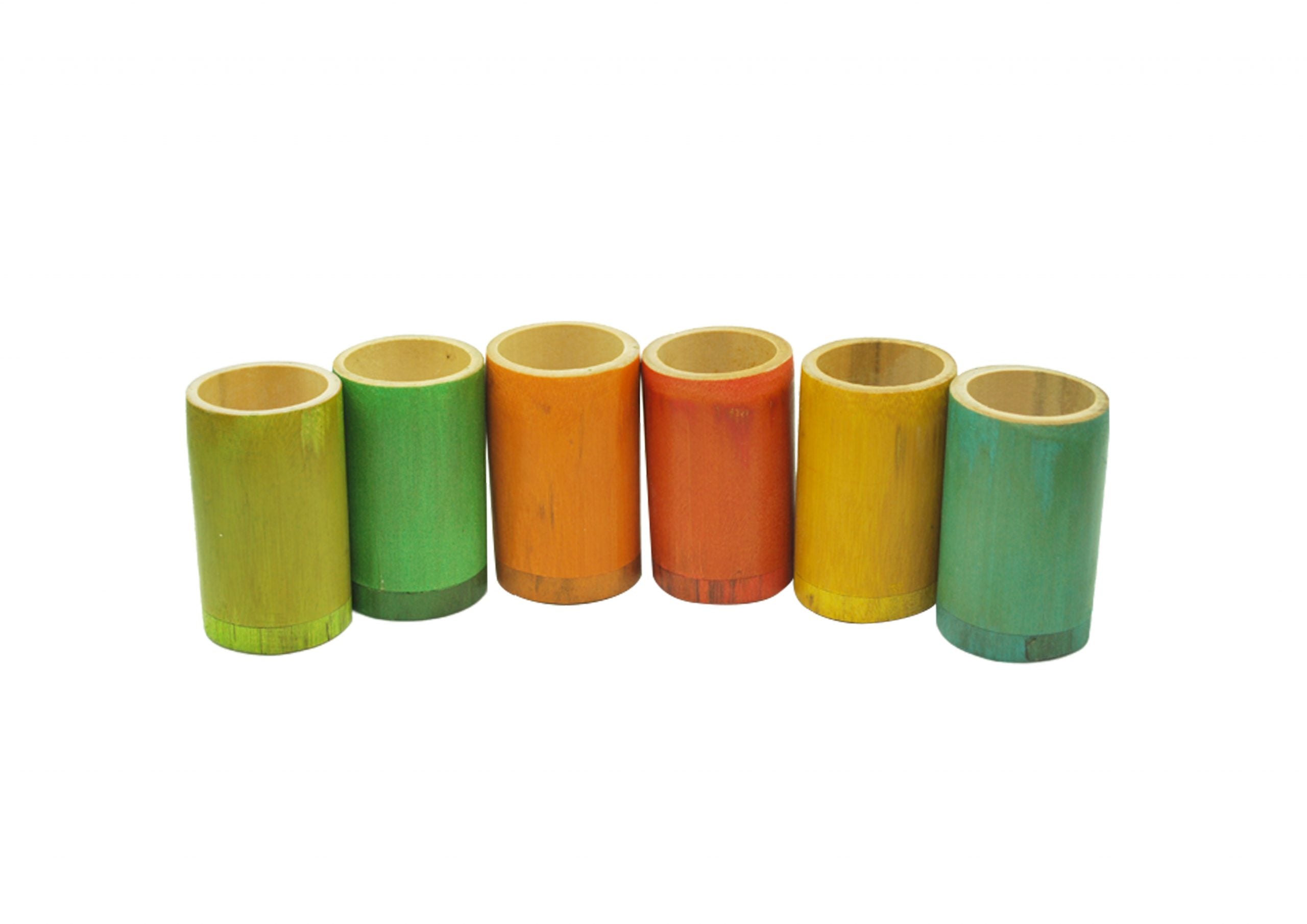 Rainbow bamboo Sorting Tubes - Set of 6
