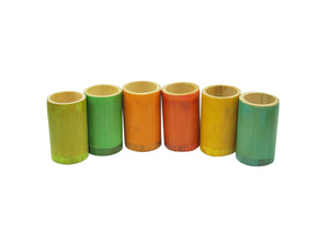 Rainbow bamboo Sorting Tubes - Set of 6